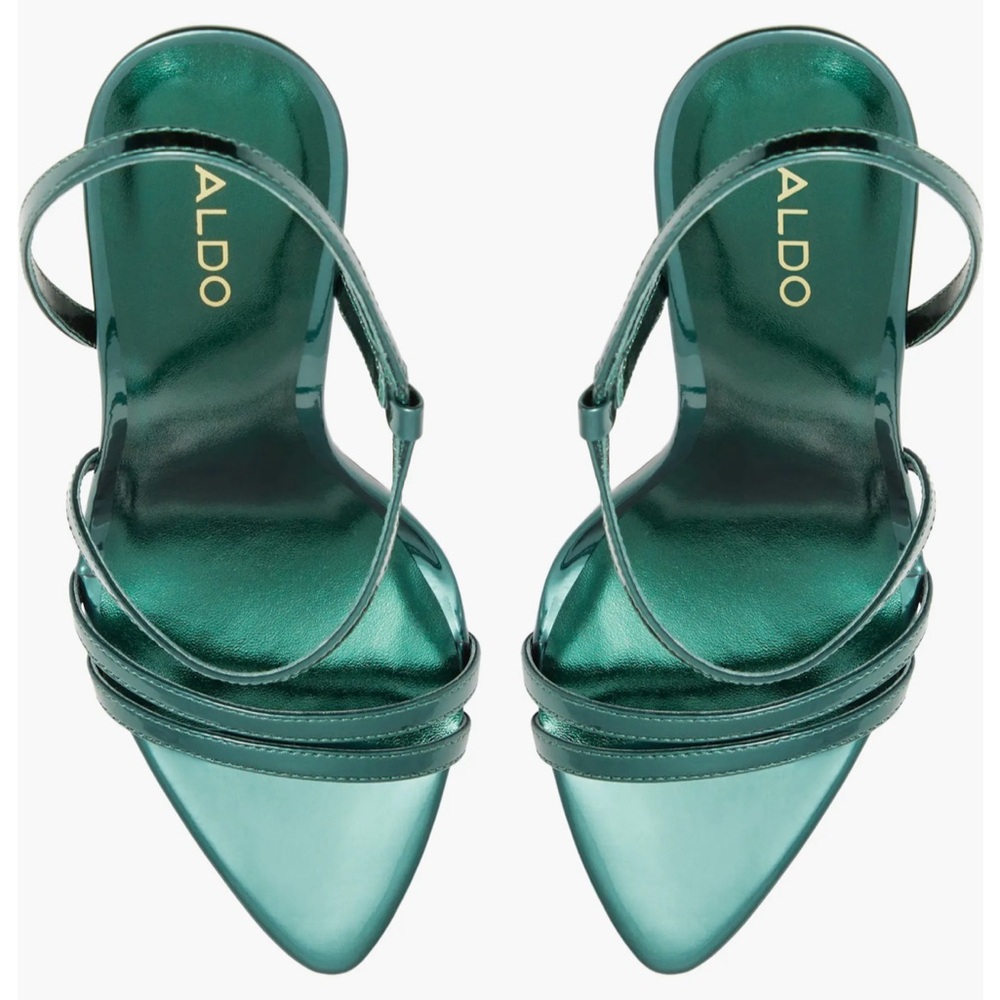 Aldo Green Strappy Heels with Stiletto Design